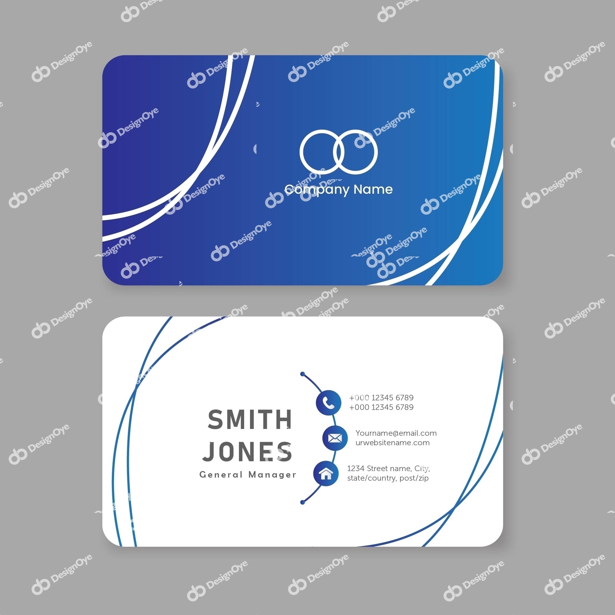 Company Business card in blue