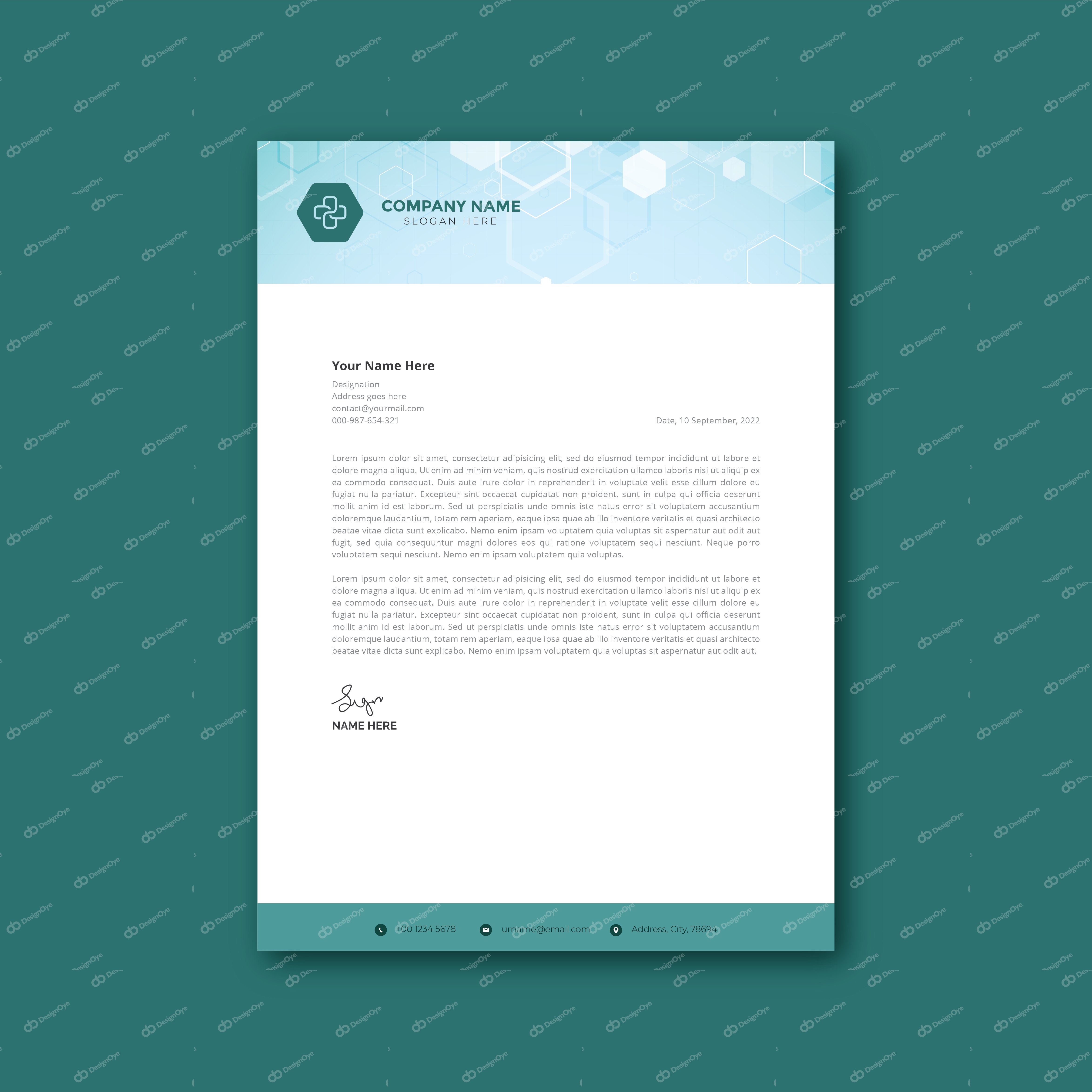 Modern letterhead template design for your business