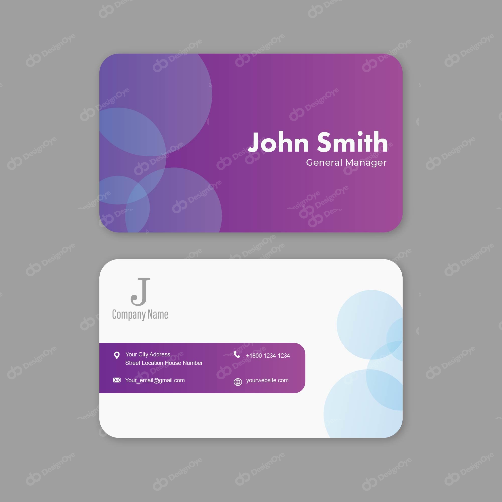 Purple company business card