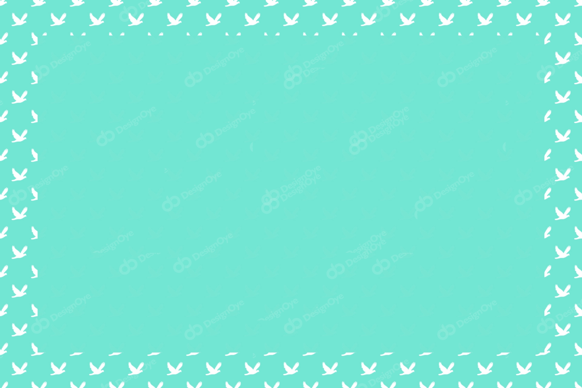 Cute Light Sky Blue Abstract Birds Pattern Invitation Card Border Background