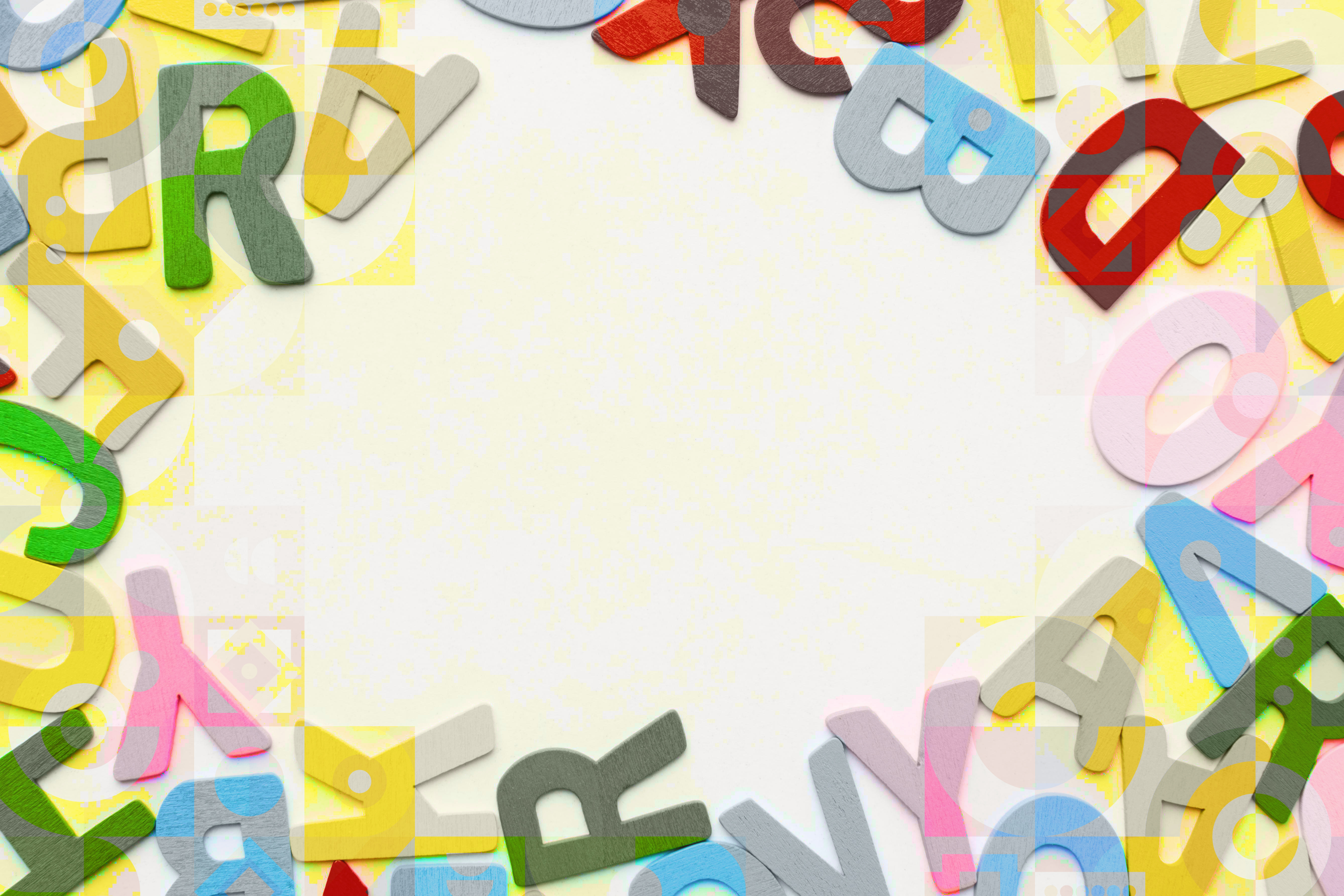 letters background with blank space