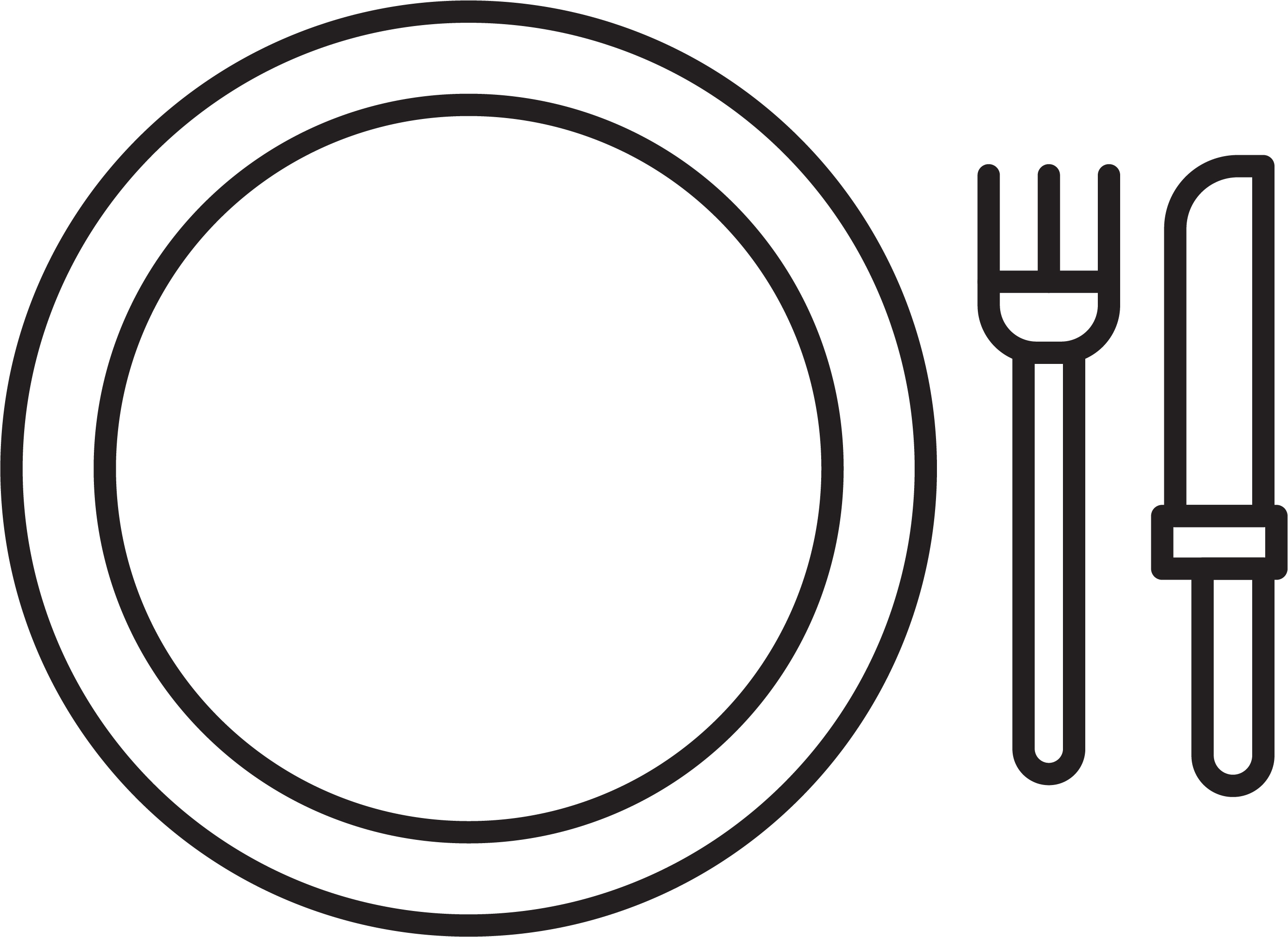 plate knife fork served icon